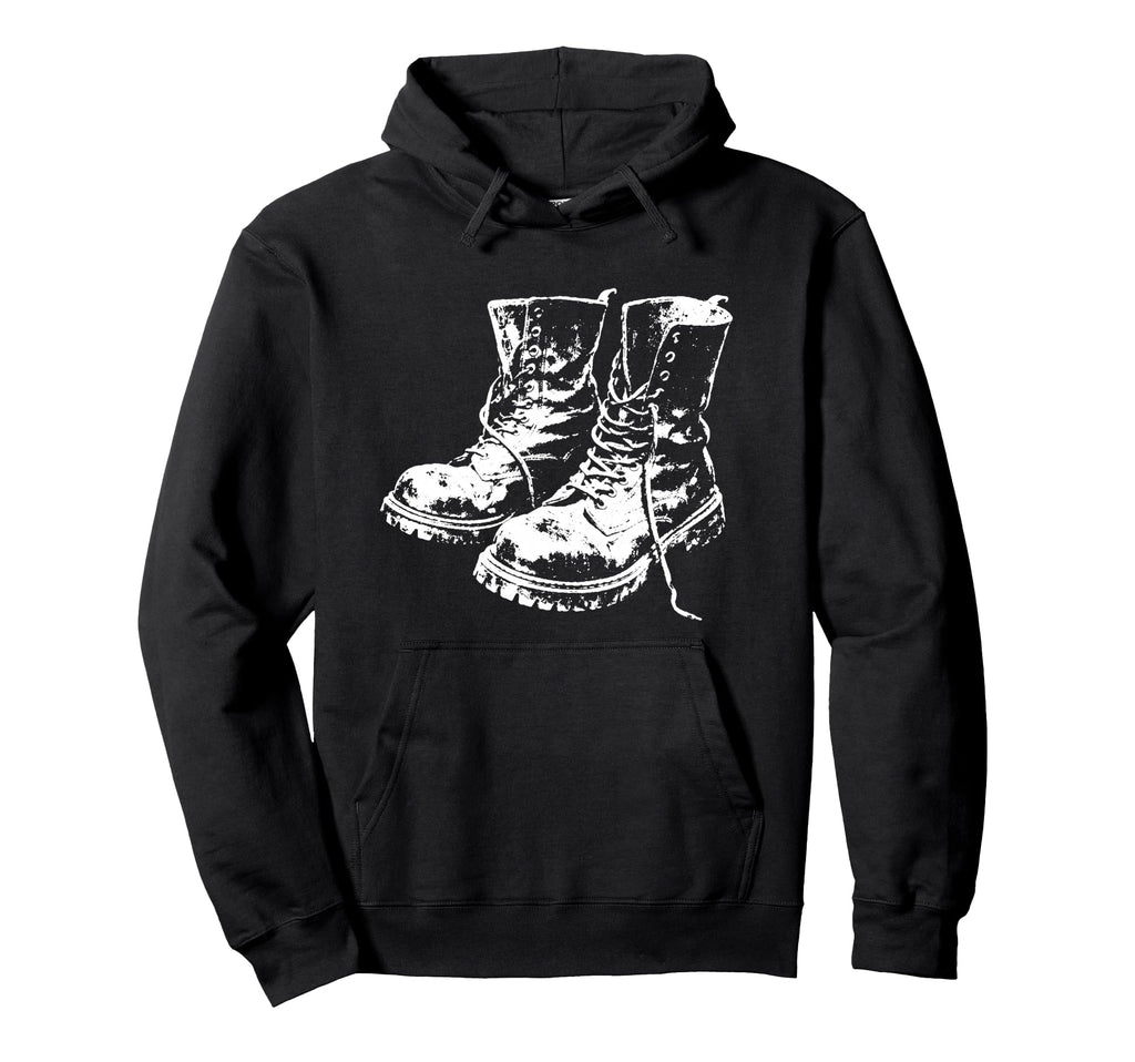 Punk Rock Combat Boots 90S Grunge Art Hoodie - Trendy Graphic Men Women - T-Shirt, Sweatshirt, Hoodie