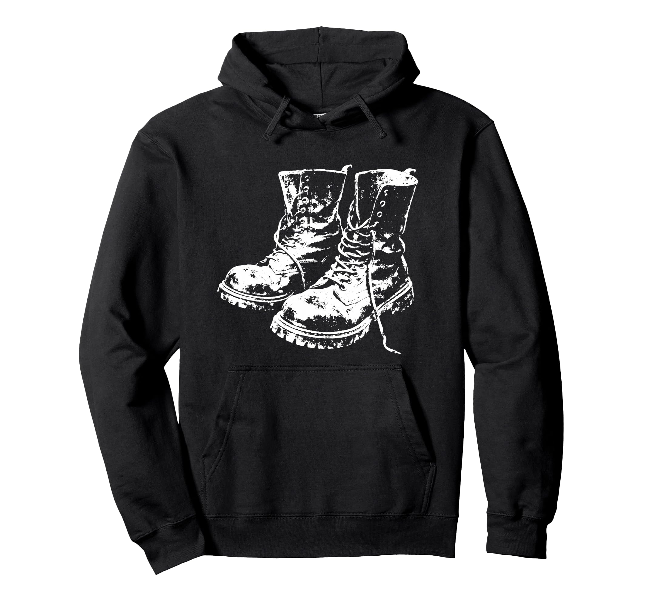 Punk Rock Combat Boots 90S Grunge Art Hoodie - Trendy Graphic Men Women - T-Shirt, Sweatshirt, Hoodie