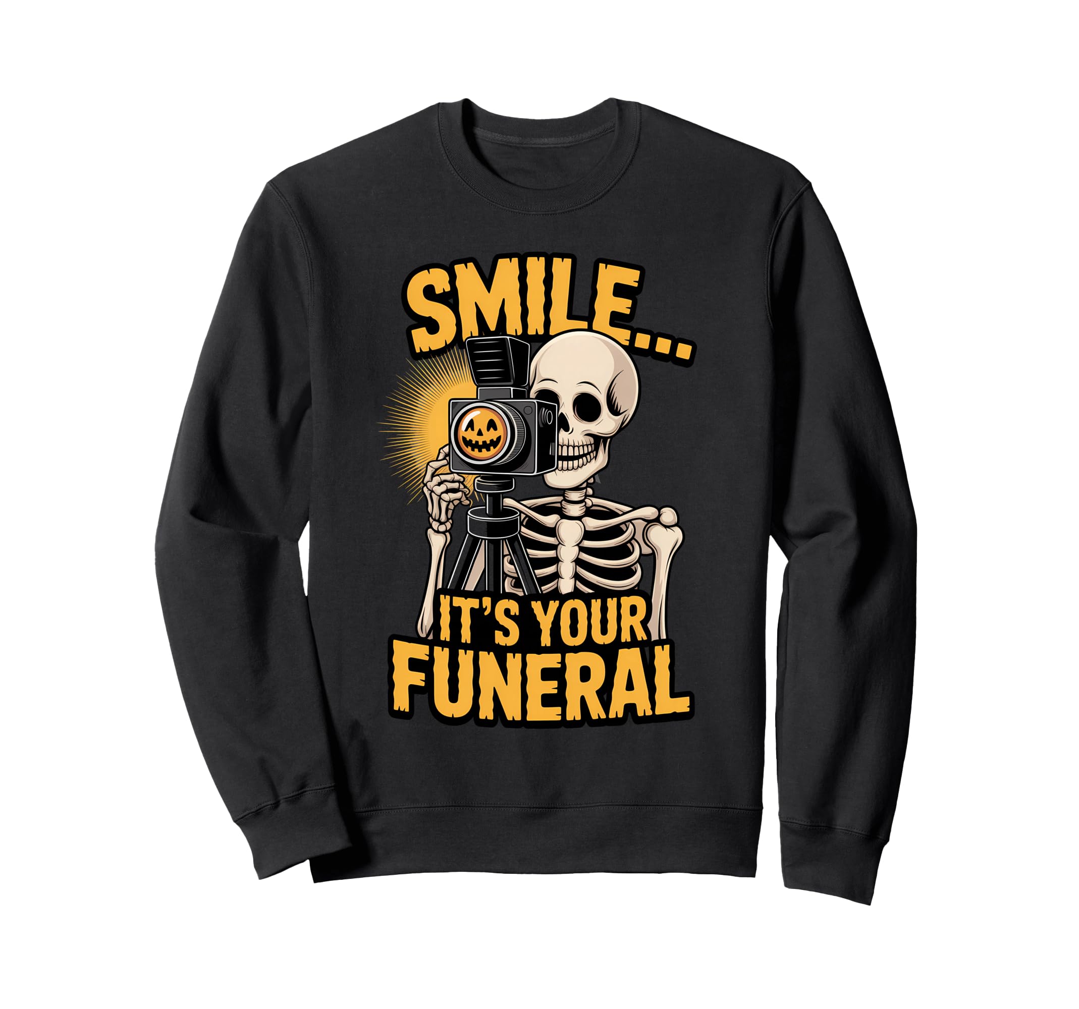 Skeleton Photographer Halloween Sweatshirt - Novelty Apparel Men Women - T-Shirt, Sweatshirt, Hoodie
