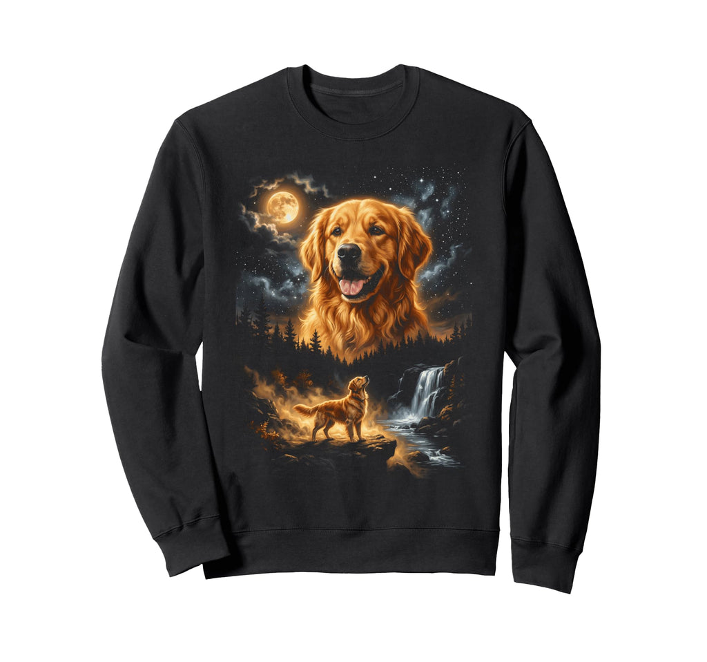 Golden Retriever Dog Mom Dad Moon Sweatshirt - Fun Novelty Design Unisex - T-Shirt, Sweatshirt, Hoodie