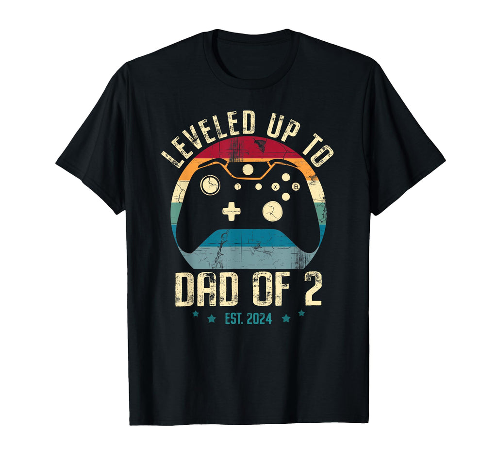 I Leveled Up To Dad 2 Daddy Again 2024 T-Shirt - Trendy Graphic Unisex - T-Shirt, Sweatshirt, Hoodie