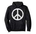 Distressed White Peace Sign Symbol Hoodie - Graphic Print Men Women - T-Shirt, Sweatshirt, Hoodie