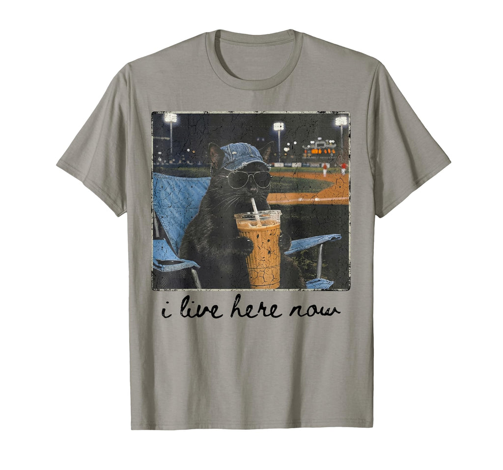 Funny Black Cat Ballfield Baseball Field T-Shirt - Novelty Apparel Unisex - T-Shirt, Sweatshirt, Hoodie