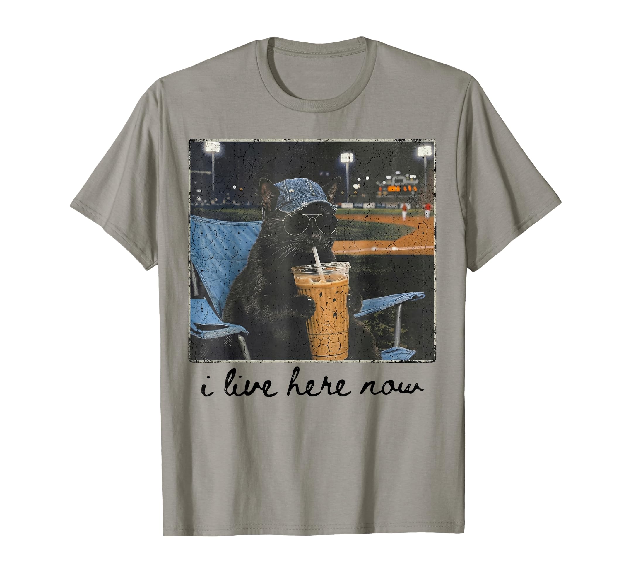 Funny Black Cat Ballfield Baseball Field T-Shirt - Novelty Apparel Unisex - T-Shirt, Sweatshirt, Hoodie