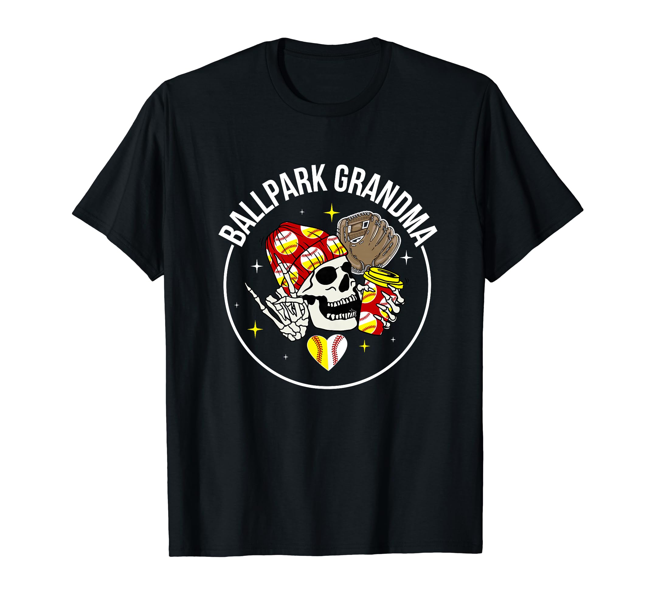 Ballpark Grandma Baseball Softball T-Shirt - Graphic Print Men Women - T-Shirt, Sweatshirt, Hoodie