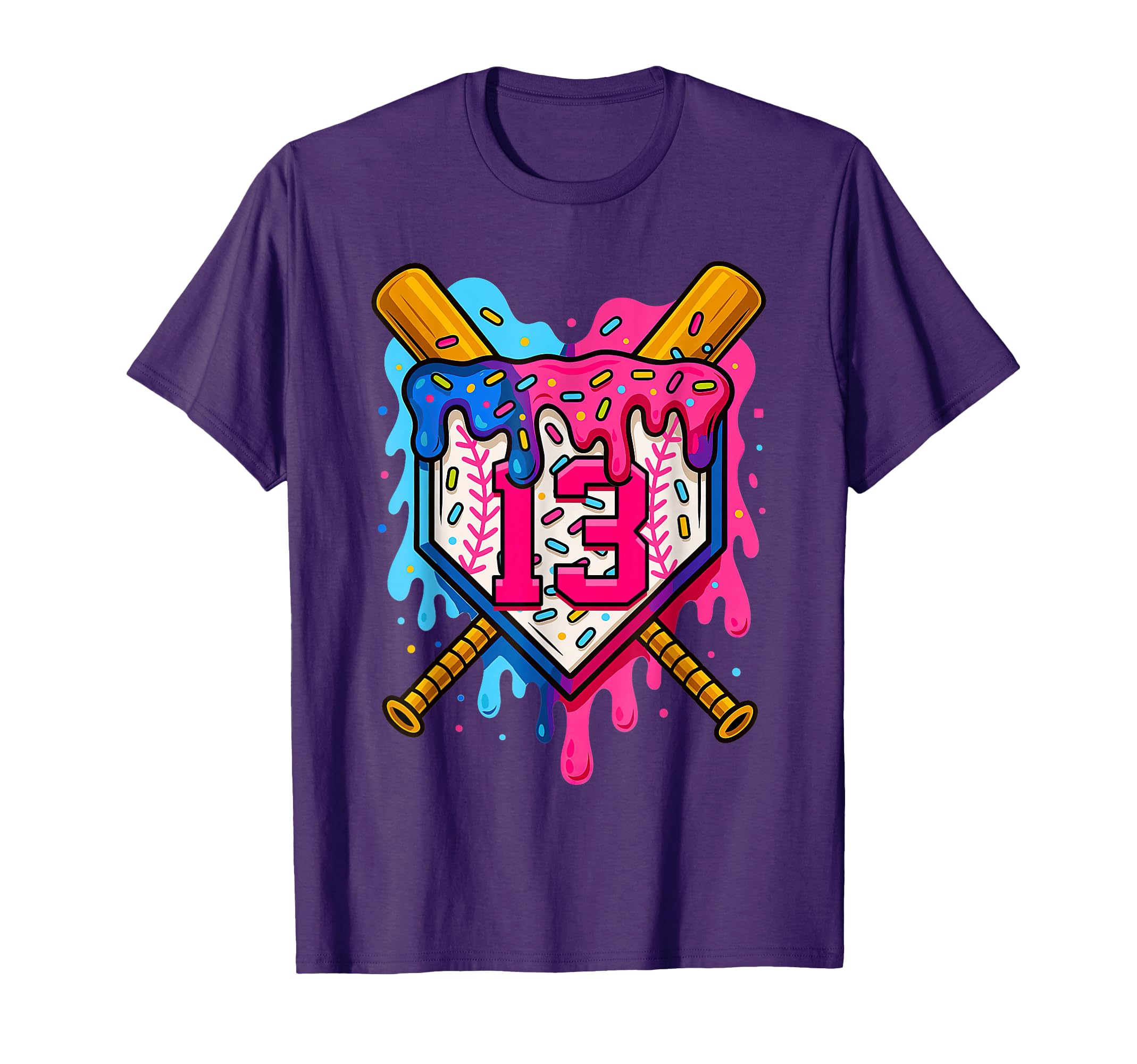 13Th Baseball Birthday Ice Cream T-Shirt - Minimalist Print for Adults - T-Shirt, Sweatshirt, Hoodie