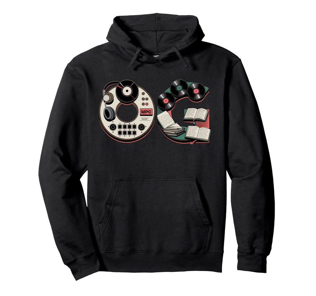 Old School Og Hip Hop Vinyl Cds Tapes Hoodie - Unique Graphic Men Women - T-Shirt, Sweatshirt, Hoodie
