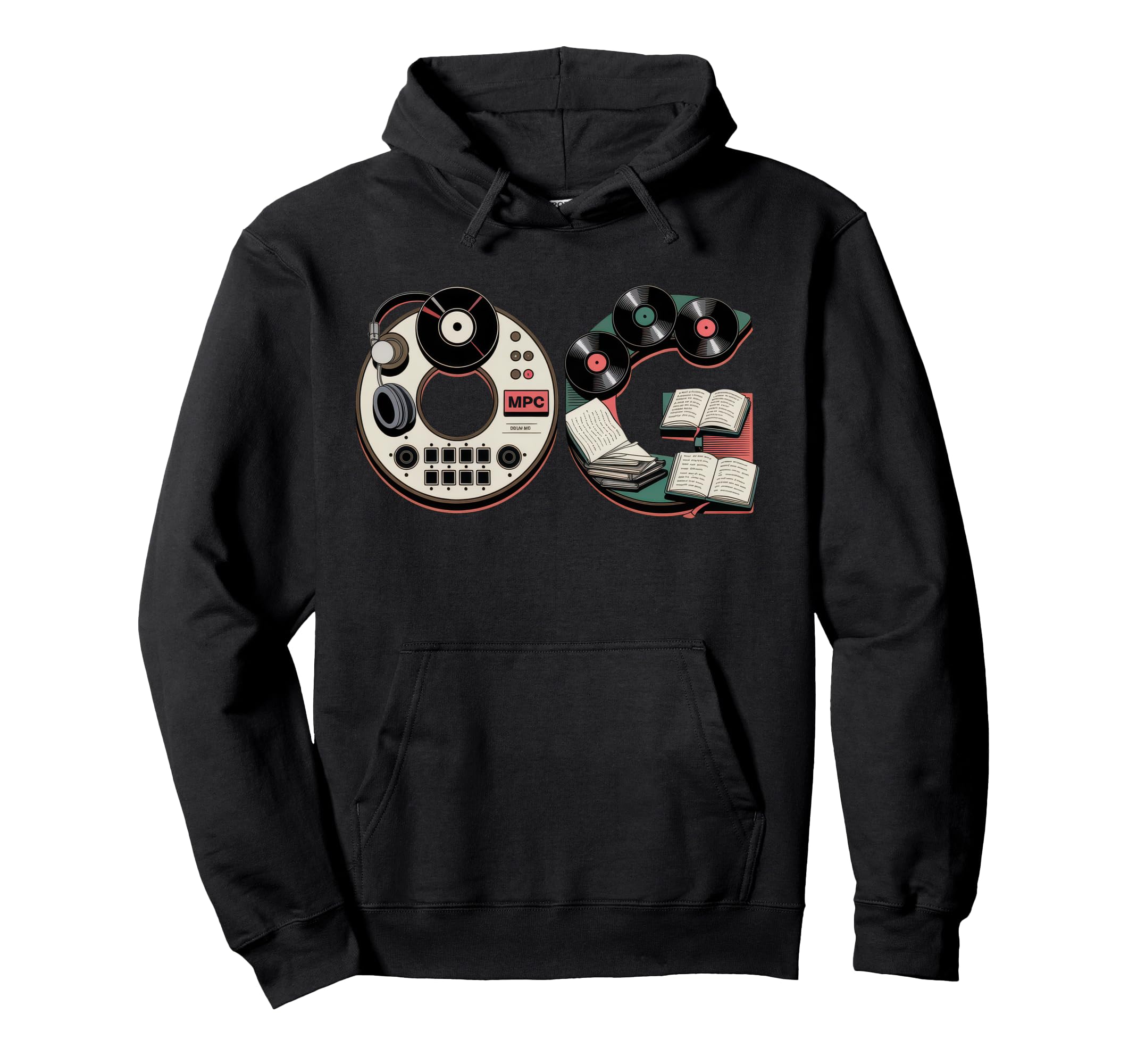 Old School Og Hip Hop Vinyl Cds Tapes Hoodie - Unique Graphic Men Women - T-Shirt, Sweatshirt, Hoodie