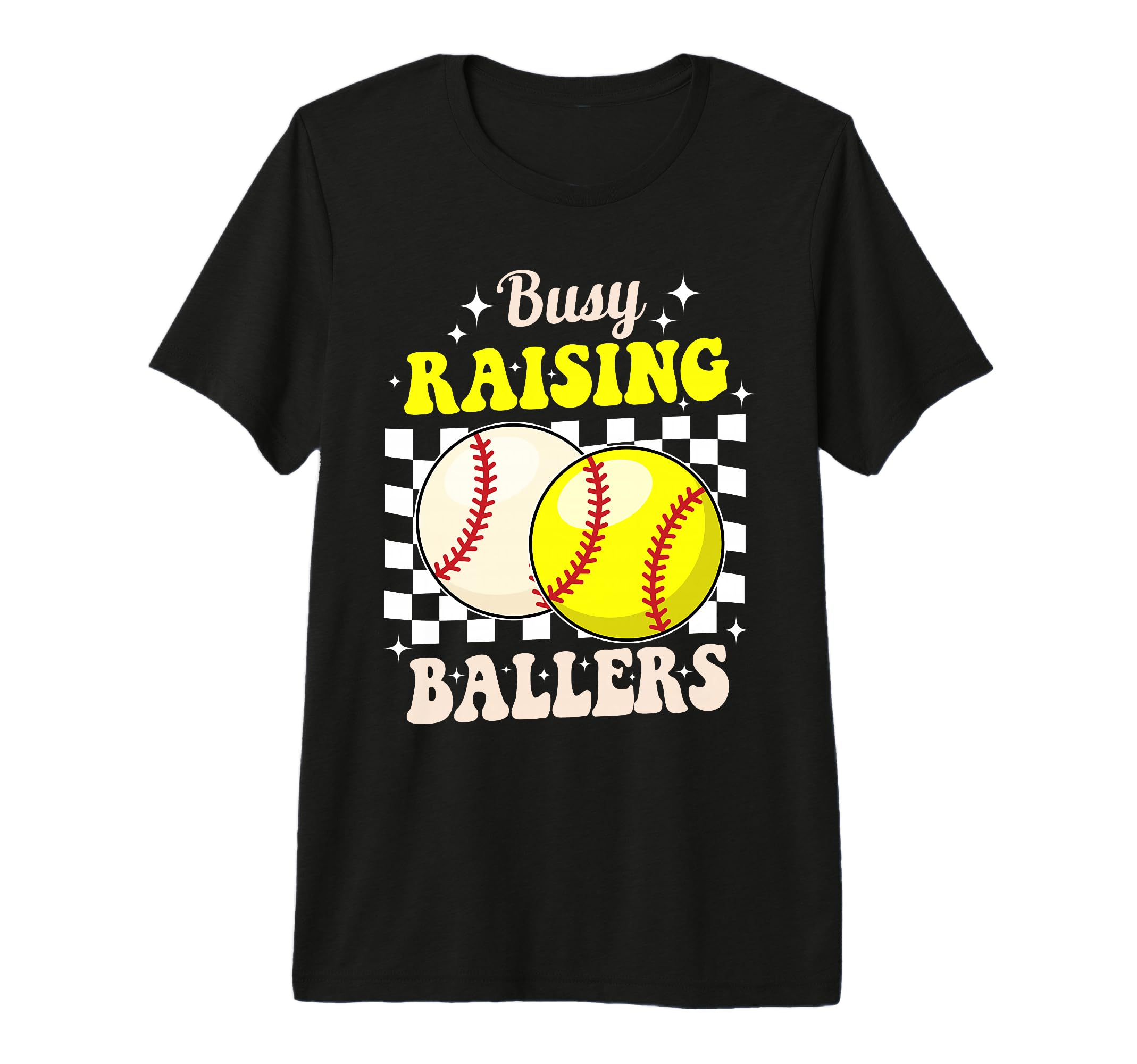 Busy Raising Ballers Softball And T-Shirt - Unique Graphic for Adults - T-Shirt, Sweatshirt, Hoodie