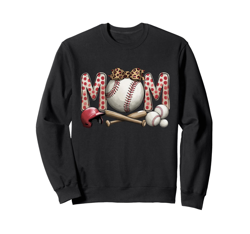 Leopard American Baseball Mom Sweatshirt - Casual Everyday Wear for Adults - T-Shirt, Sweatshirt, Hoodie