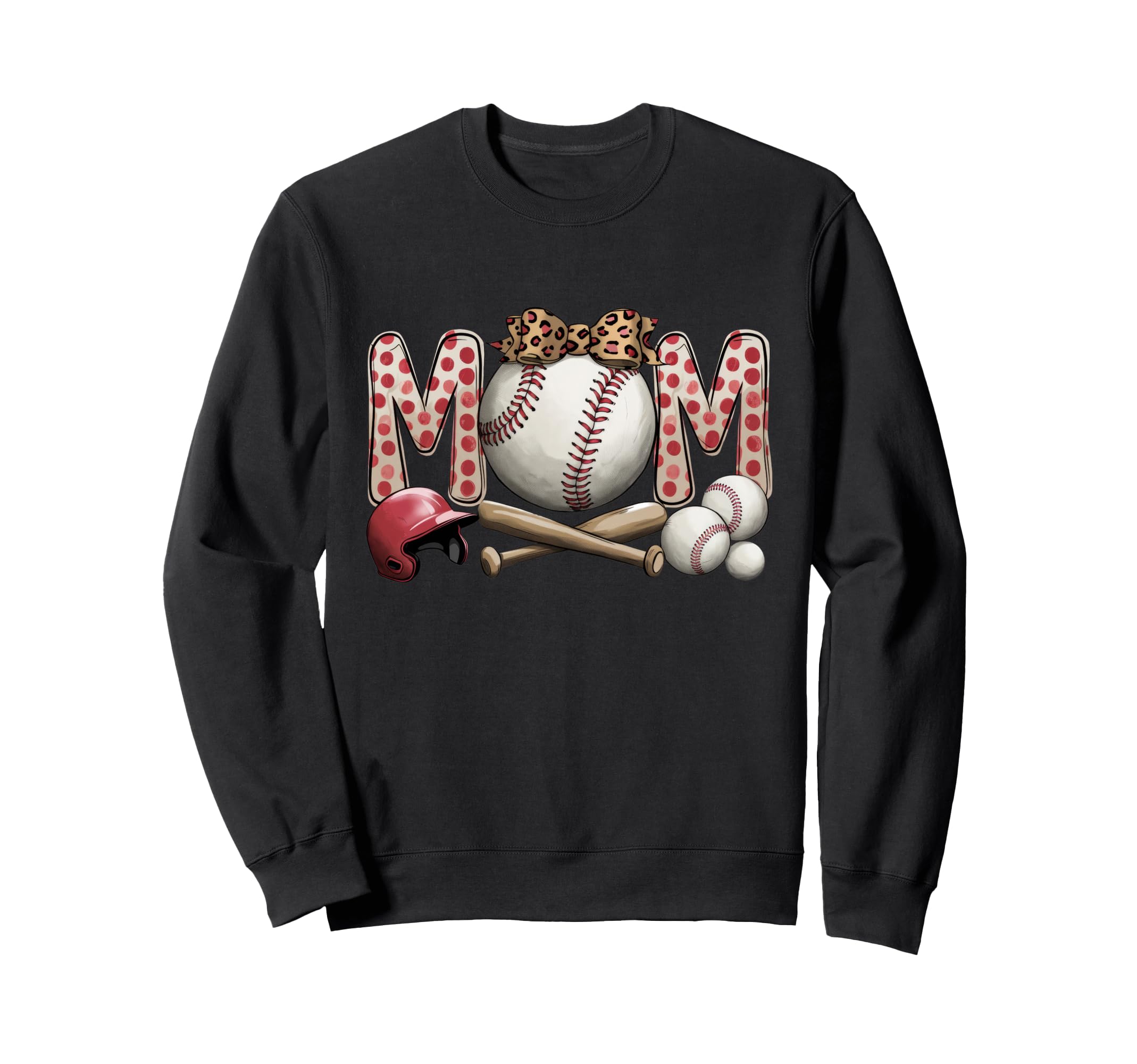 Leopard American Baseball Mom Sweatshirt - Casual Everyday Wear for Adults - T-Shirt, Sweatshirt, Hoodie