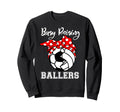 Busy Raising Ballers Funny Soccer Sweatshirt - Minimalist Print for Adults - T-Shirt, Sweatshirt, Hoodie