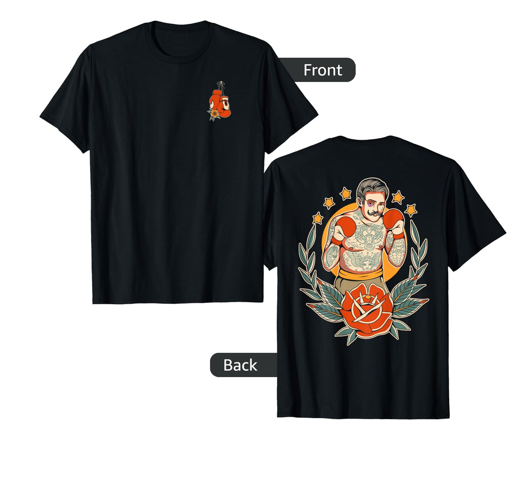 American Traditional Boxer Old School T-Shirt - Unique Graphic Unisex - T-Shirt, Sweatshirt, Hoodie