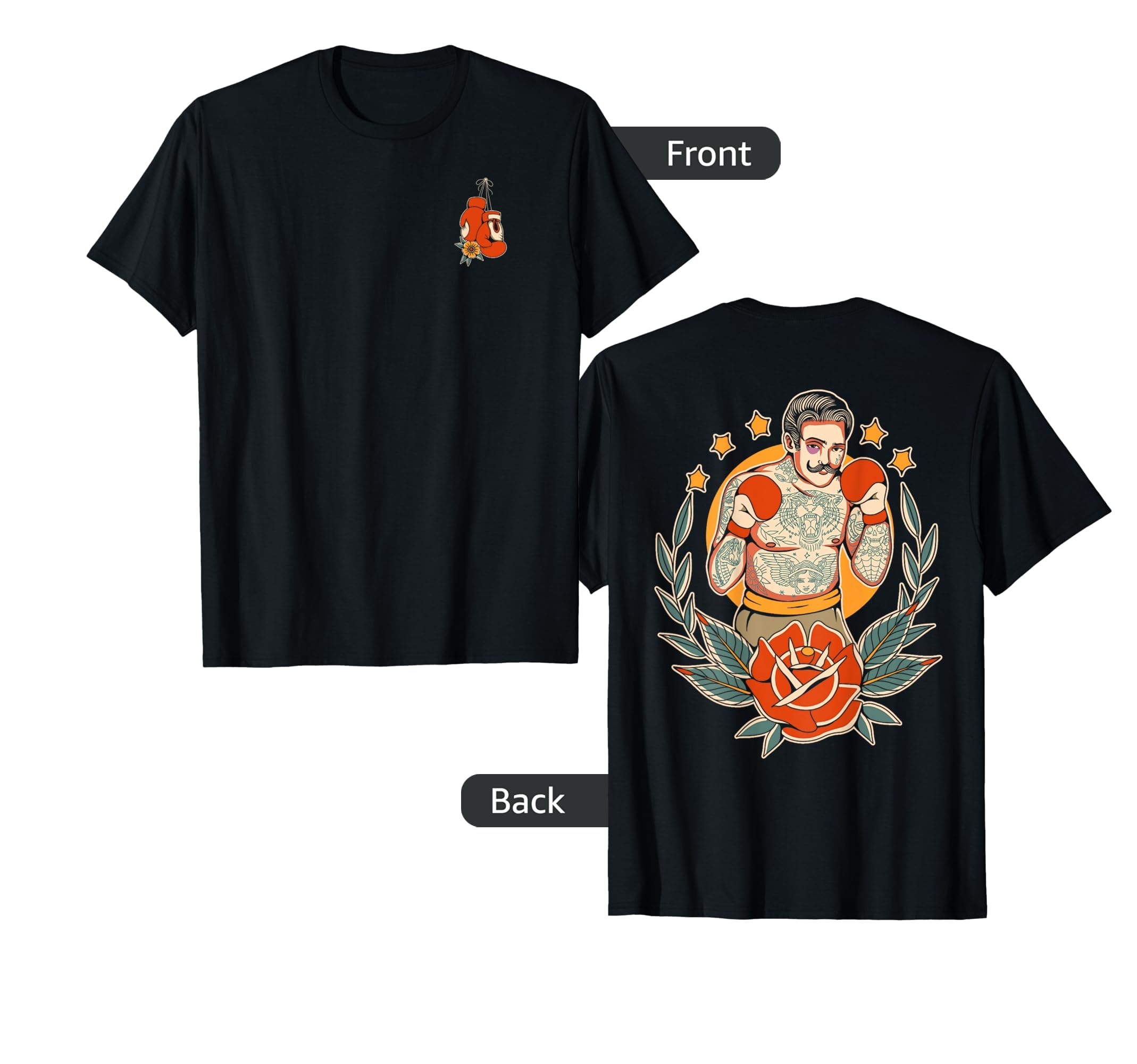 American Traditional Boxer Old School T-Shirt - Unique Graphic Unisex - T-Shirt, Sweatshirt, Hoodie