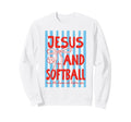 Jesus And Softball Game Day Softball Sweatshirt - Trendy Graphic Unisex - T-Shirt, Sweatshirt, Hoodie