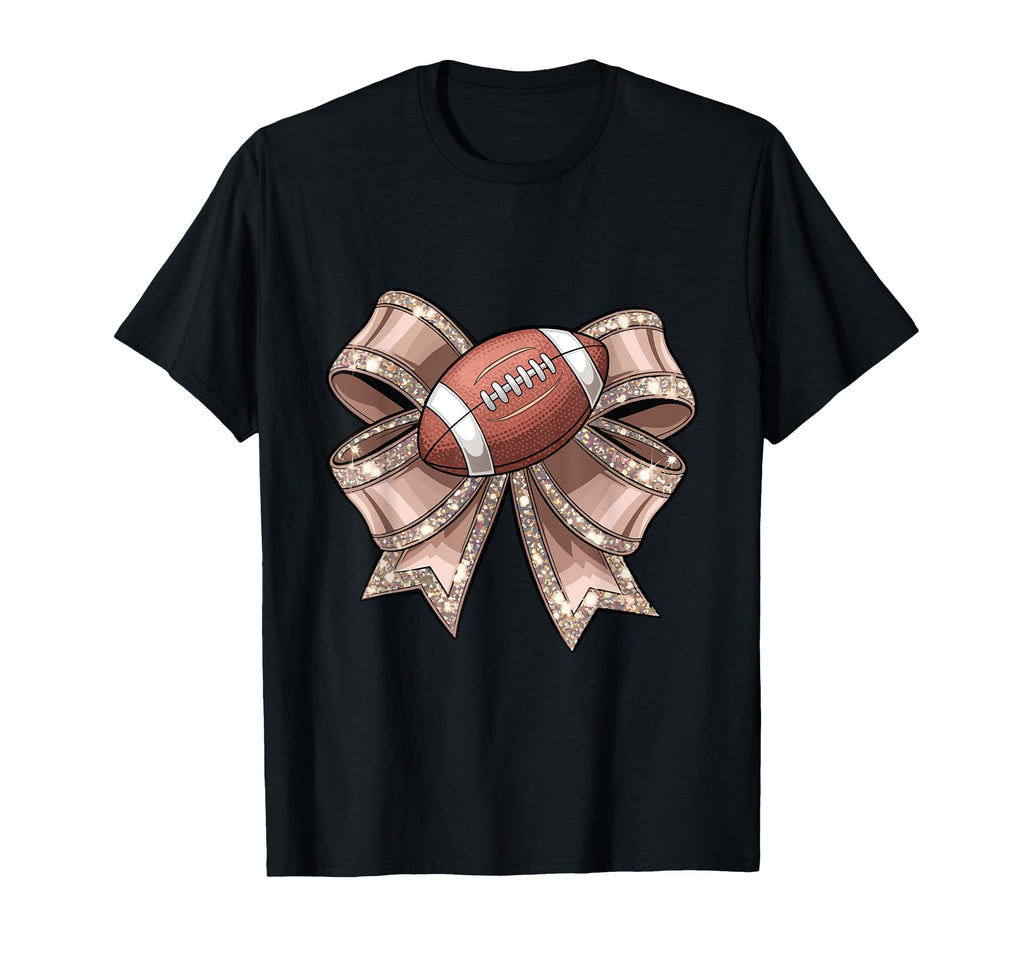 Coquette Bow Funny Football Lover Game Day T-Shirt - Graphic Print Unisex - T-Shirt, Sweatshirt, Hoodie