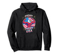Fight Usa Flexing Bald Eagle Meme Hoodie - Unique Graphic for Adults - T-Shirt, Sweatshirt, Hoodie