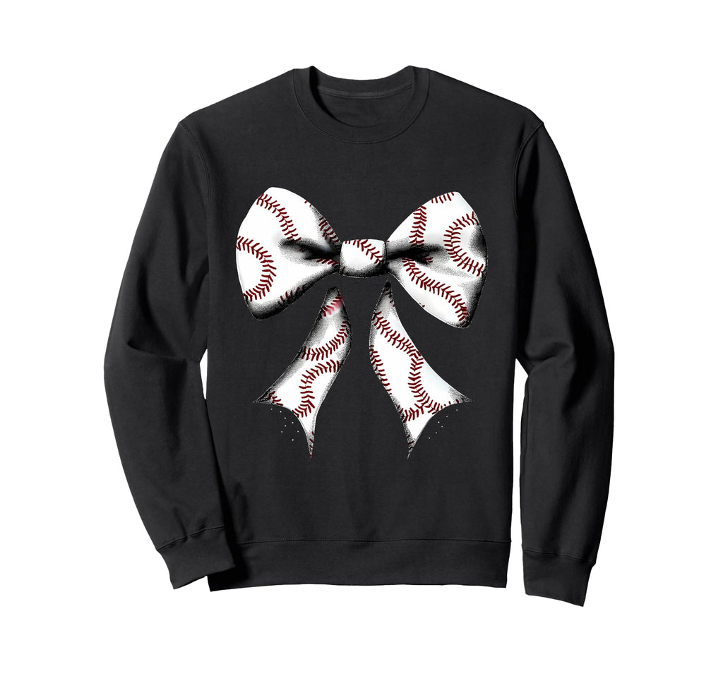 Baseball Coquette Bow Baseball Mom Sweatshirt - Custom Art Print Unisex - T-Shirt, Sweatshirt, Hoodie