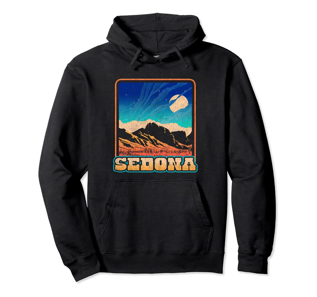 Sedona Arizona Red Rocks Distressed Eighties Hoodie - Graphic Print Unisex - T-Shirt, Sweatshirt, Hoodie