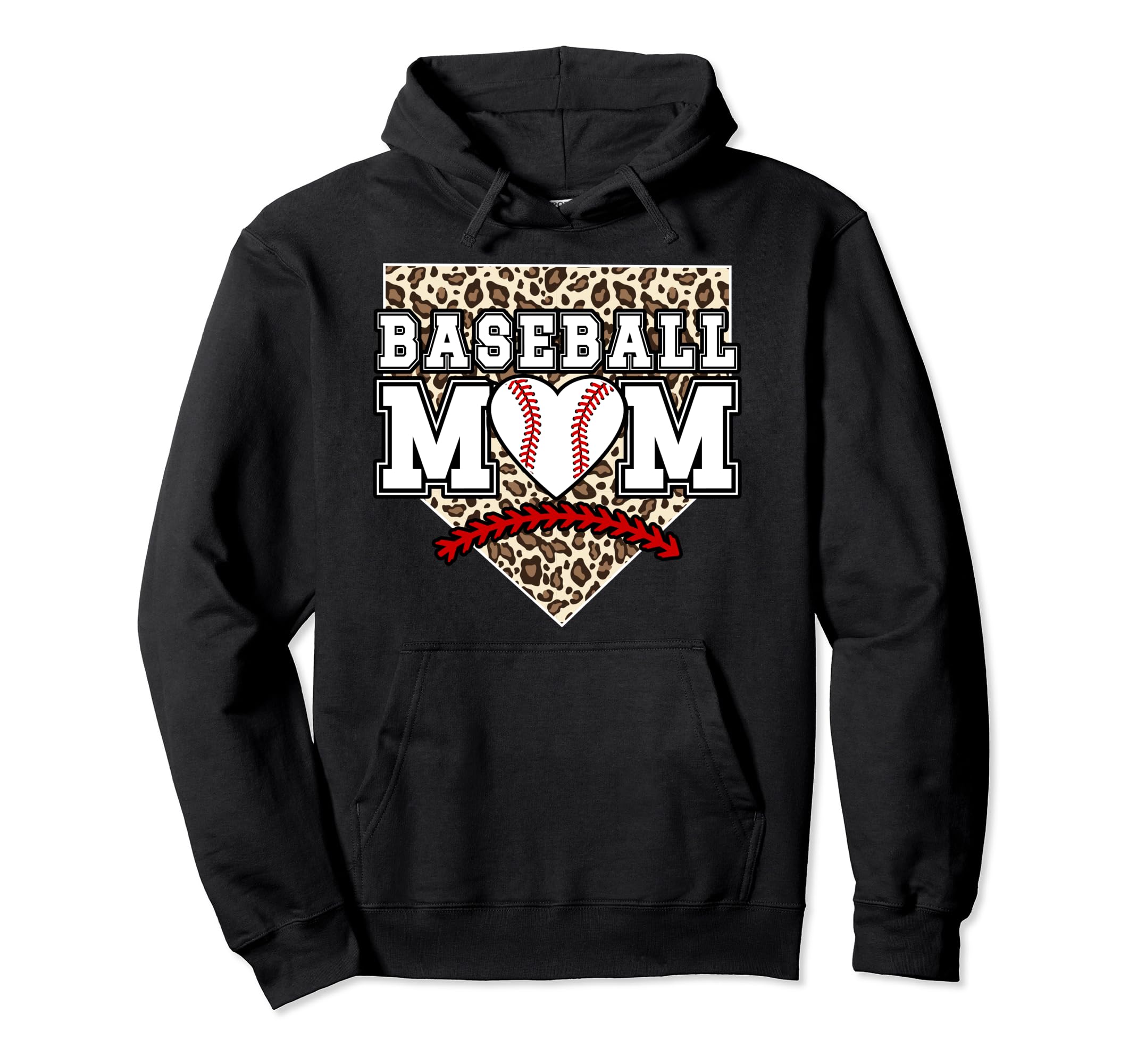 Baseball Mom Baseball Player Mama Leopard Hoodie - Trendy Graphic Unisex - T-Shirt, Sweatshirt, Hoodie