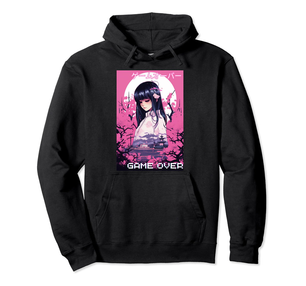 Japanese Vaporwave Sad Anime Hoodie - Casual Everyday Wear for Adults - T-Shirt, Sweatshirt, Hoodie