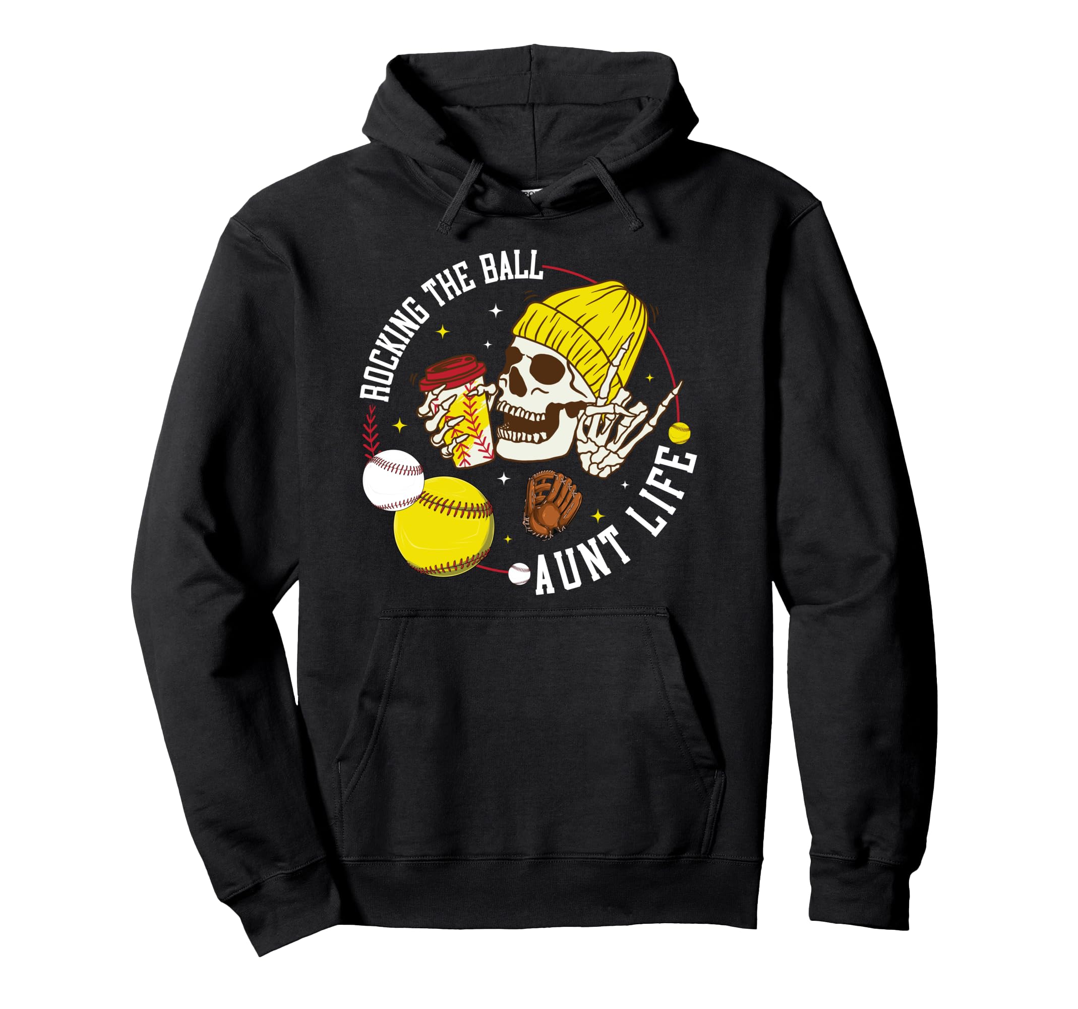 Rocking Ball Aunt Life Softball Hoodie - Fun Novelty Design Unisex - T-Shirt, Sweatshirt, Hoodie