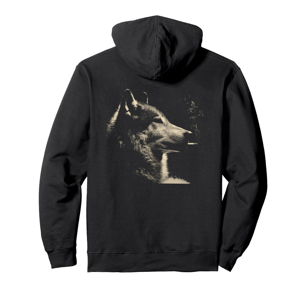 Wolf Smoking Cigarette Grunge Meme 90S Hoodie - Graphic Print for Adults - T-Shirt, Sweatshirt, Hoodie