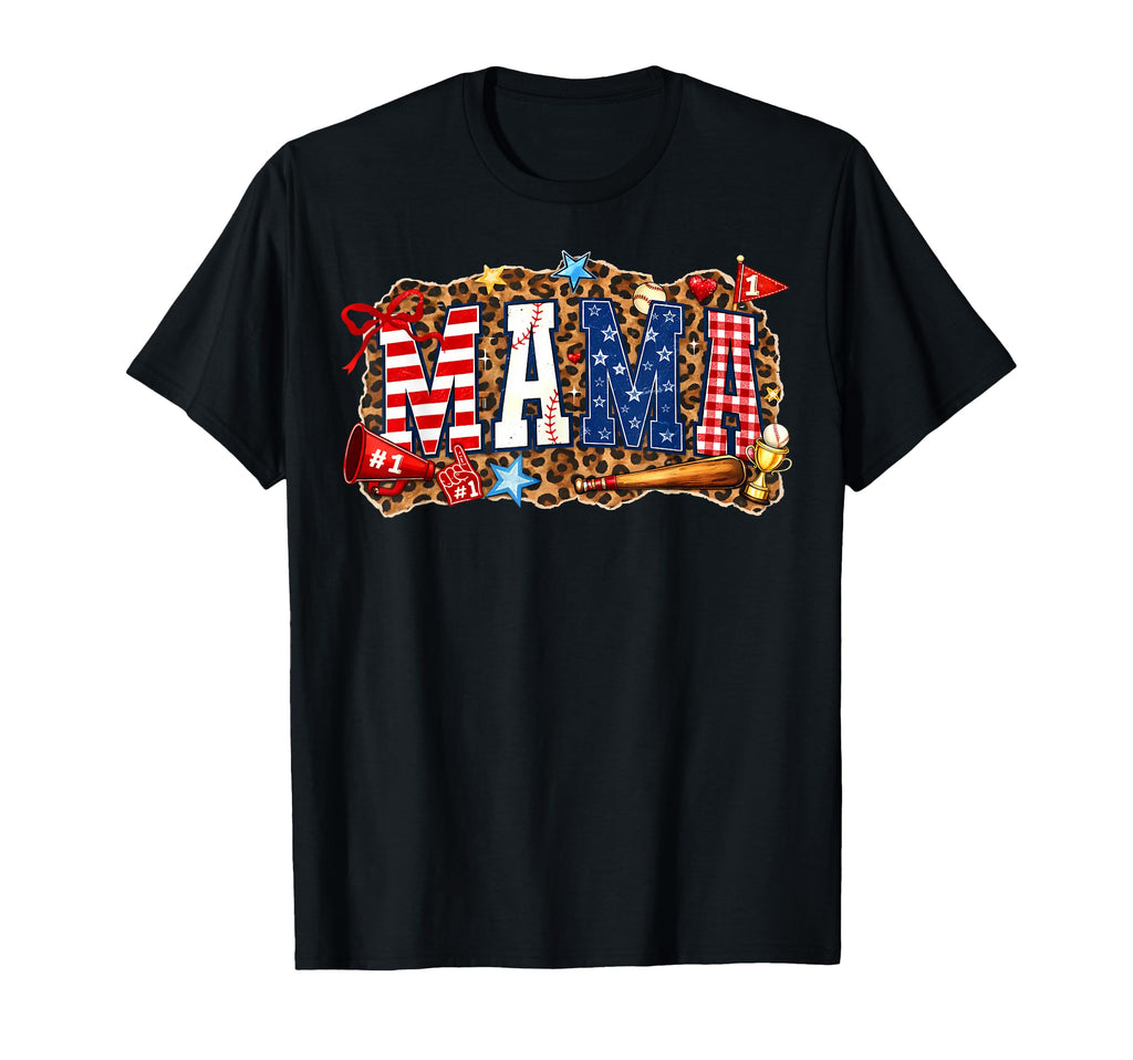 Leopard Baseball Mama Game Day T-Shirt - Aesthetic Graphic Men Women - T-Shirt, Sweatshirt, Hoodie