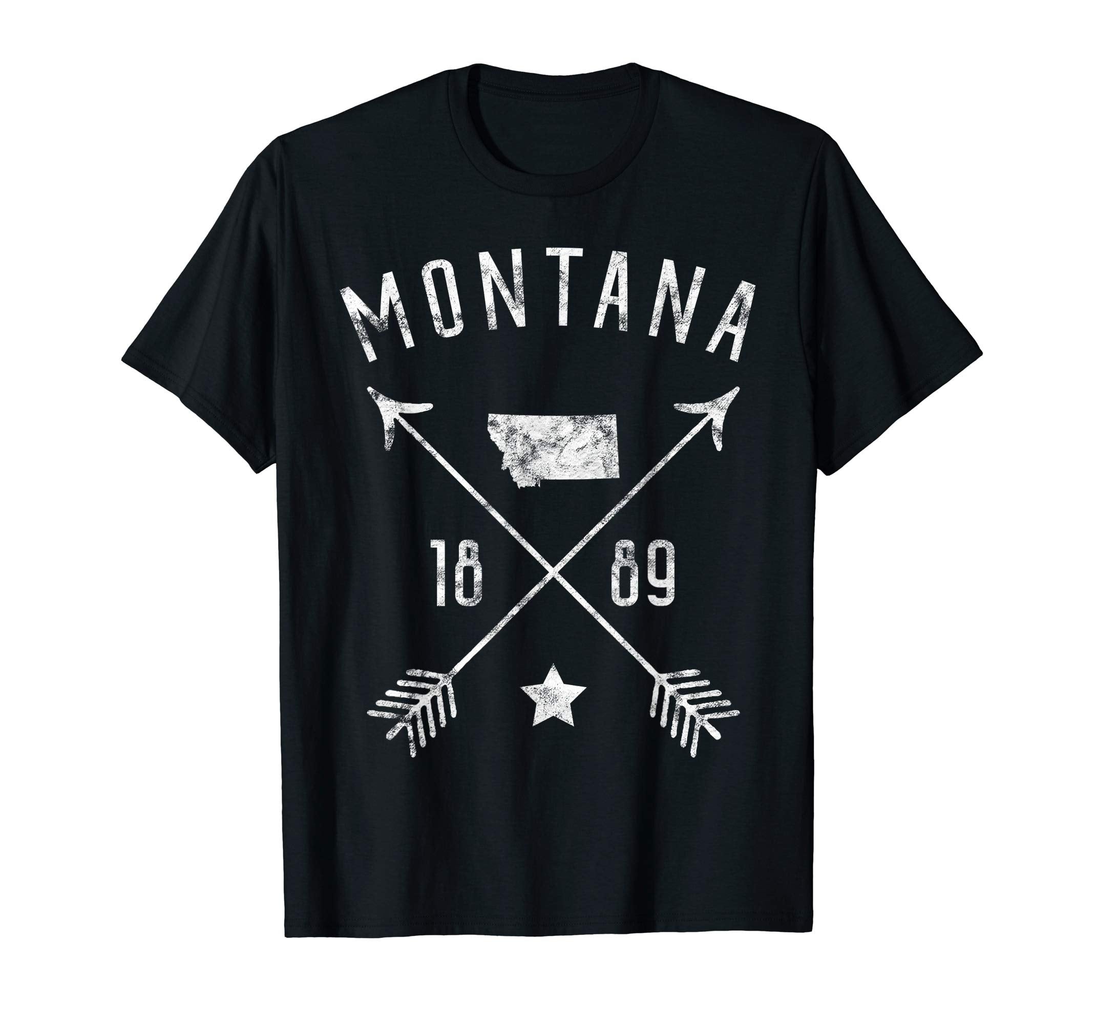Montana Home State Map Distressed T-Shirt - Novelty Apparel for Adults - T-Shirt, Sweatshirt, Hoodie