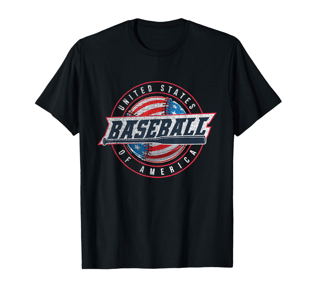 4Th July Baseball American Flag Teens T-Shirt - Novelty Apparel Unisex - T-Shirt, Sweatshirt, Hoodie