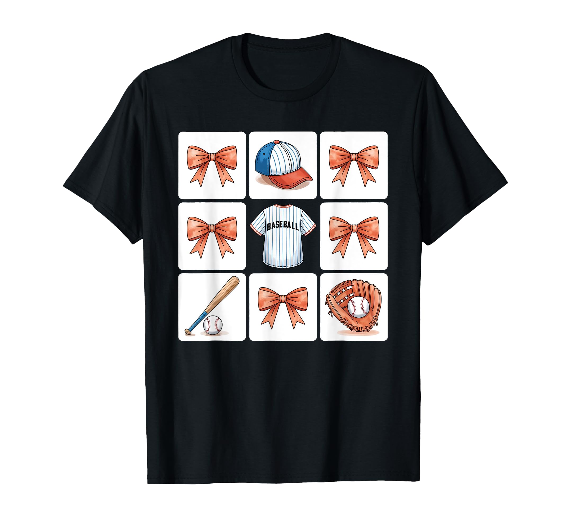 Coquette Bow Baseball Game Day Cheer T-Shirt - Trendy Graphic for Adults - T-Shirt, Sweatshirt, Hoodie