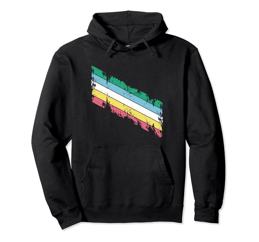 Disability Pride Flag Distressed Hoodie - Unique Graphic Men Women - T-Shirt, Sweatshirt, Hoodie