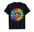 Sunflower Lgbtq Rainbow Peace Sign T-Shirt - Aesthetic Graphic Men Women - T-Shirt, Sweatshirt, Hoodie