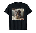 Dachshund Coffee Diner Art Dog Lovers T-Shirt - Minimalist Print for Adults - T-Shirt, Sweatshirt, Hoodie
