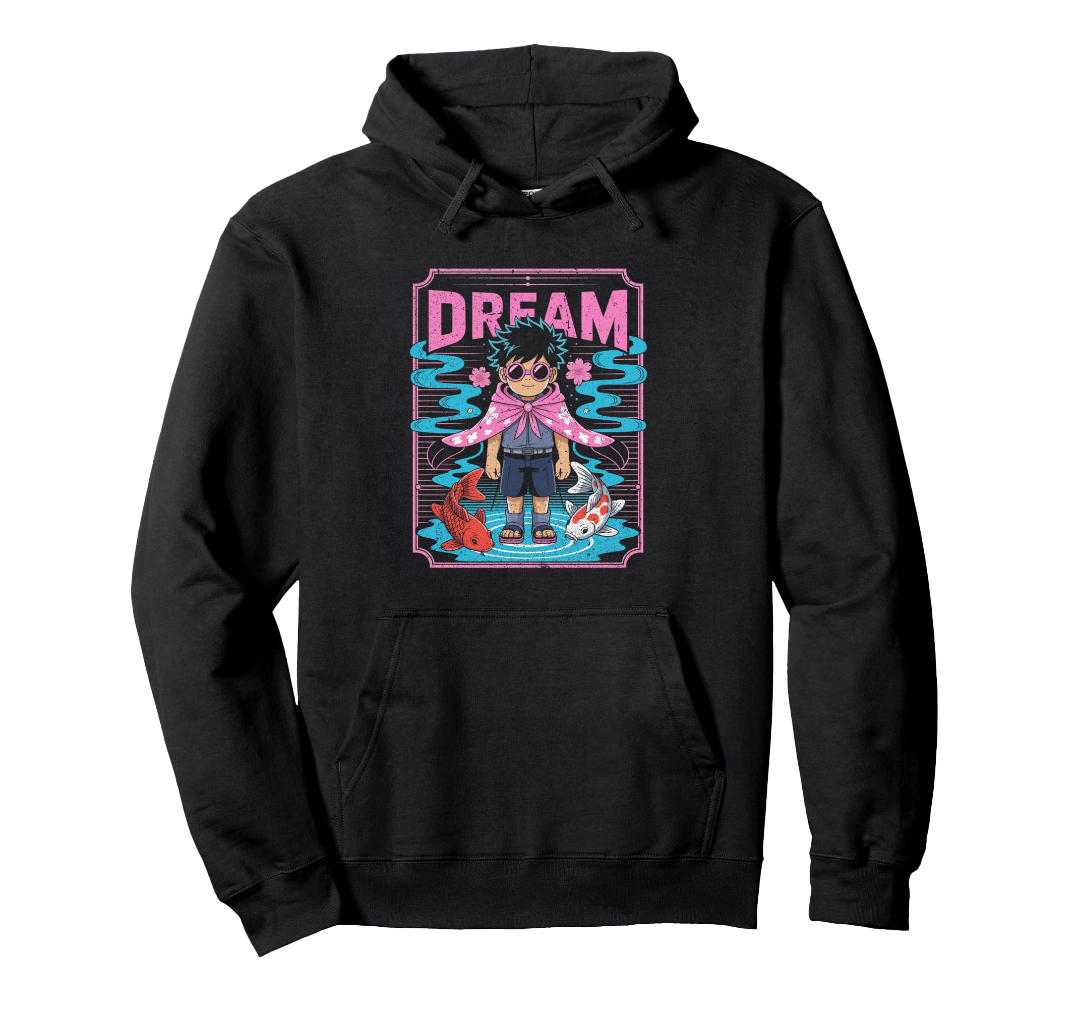 Dreamy Anime Koi Fish And Vaporwave Hoodie - Streetwear Style for Adults - T-Shirt, Sweatshirt, Hoodie
