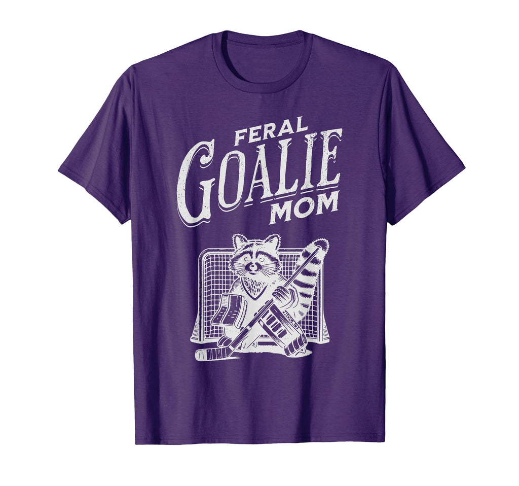 Feral Goalie Hockey Mom Raccoon T-Shirt - Casual Everyday Wear for Adults - T-Shirt, Sweatshirt, Hoodie