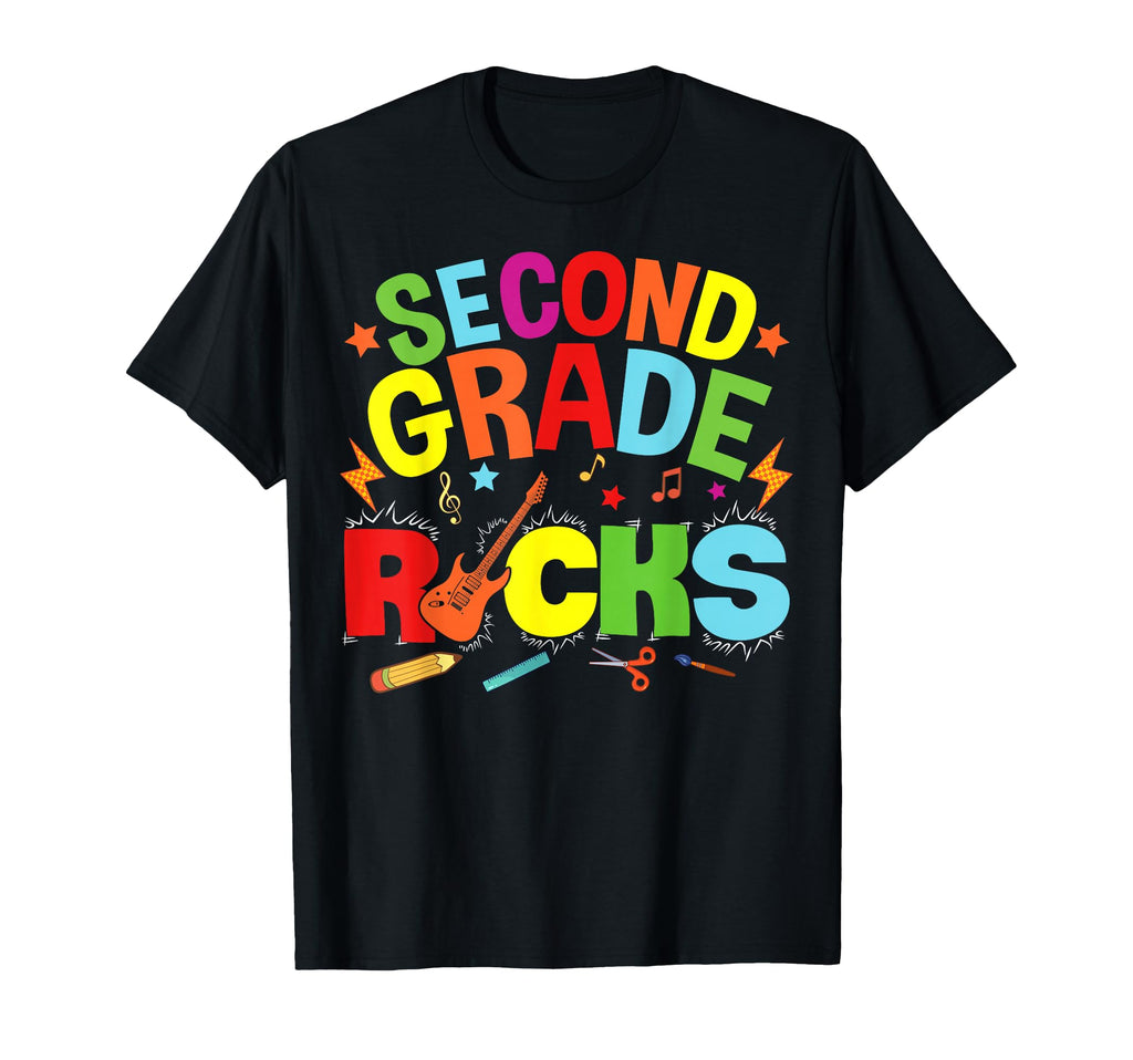 Hello 2Nd Grade Rocks Teacher Team T-Shirt - Fun Novelty Design for Adults - T-Shirt, Sweatshirt, Hoodie