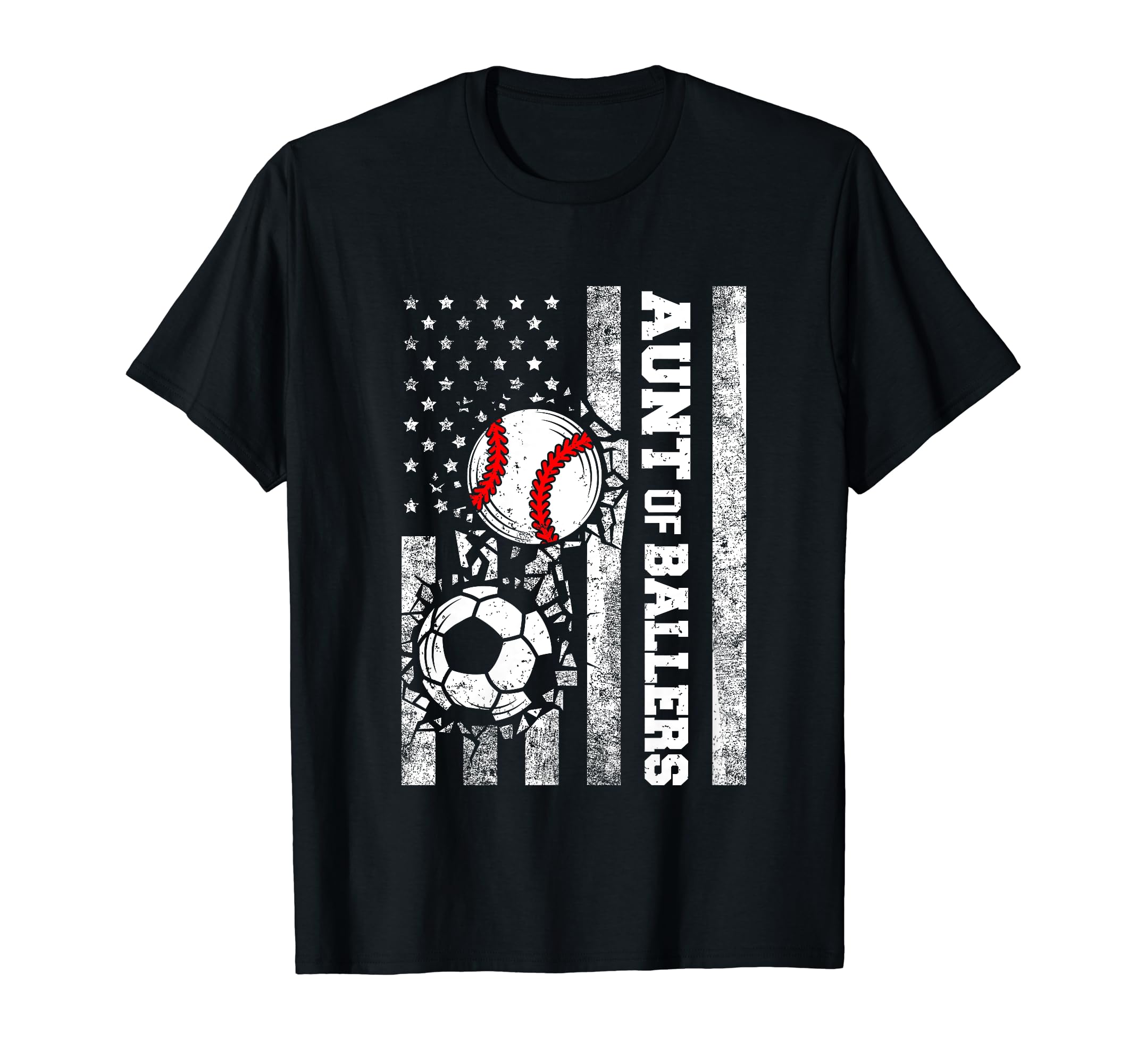 Aunt Ballers Funny Usa Flag Soccer T-Shirt - Custom Art Print Unisex - T-Shirt, Sweatshirt, Hoodie