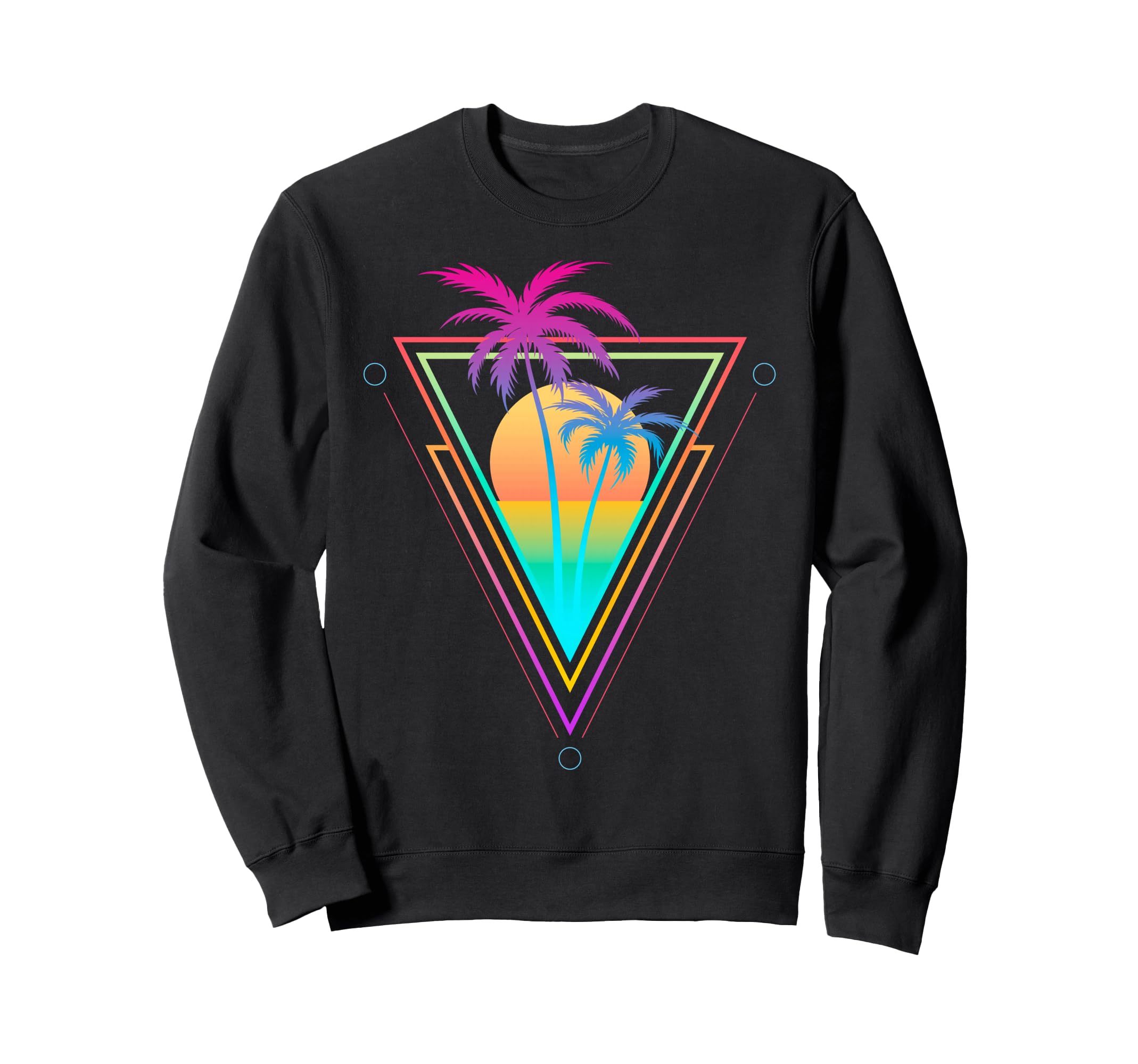 1980S 1990S Vaporwave Palm Trees Sweatshirt - Trendy Graphic for Adults - T-Shirt, Sweatshirt, Hoodie