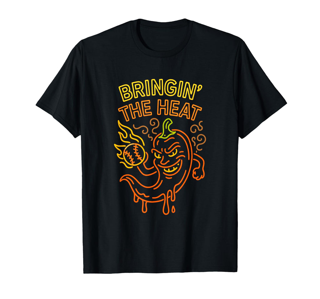 Baseball Pitcher Flame Bringin Heat T-Shirt - Streetwear Style Unisex - T-Shirt, Sweatshirt, Hoodie