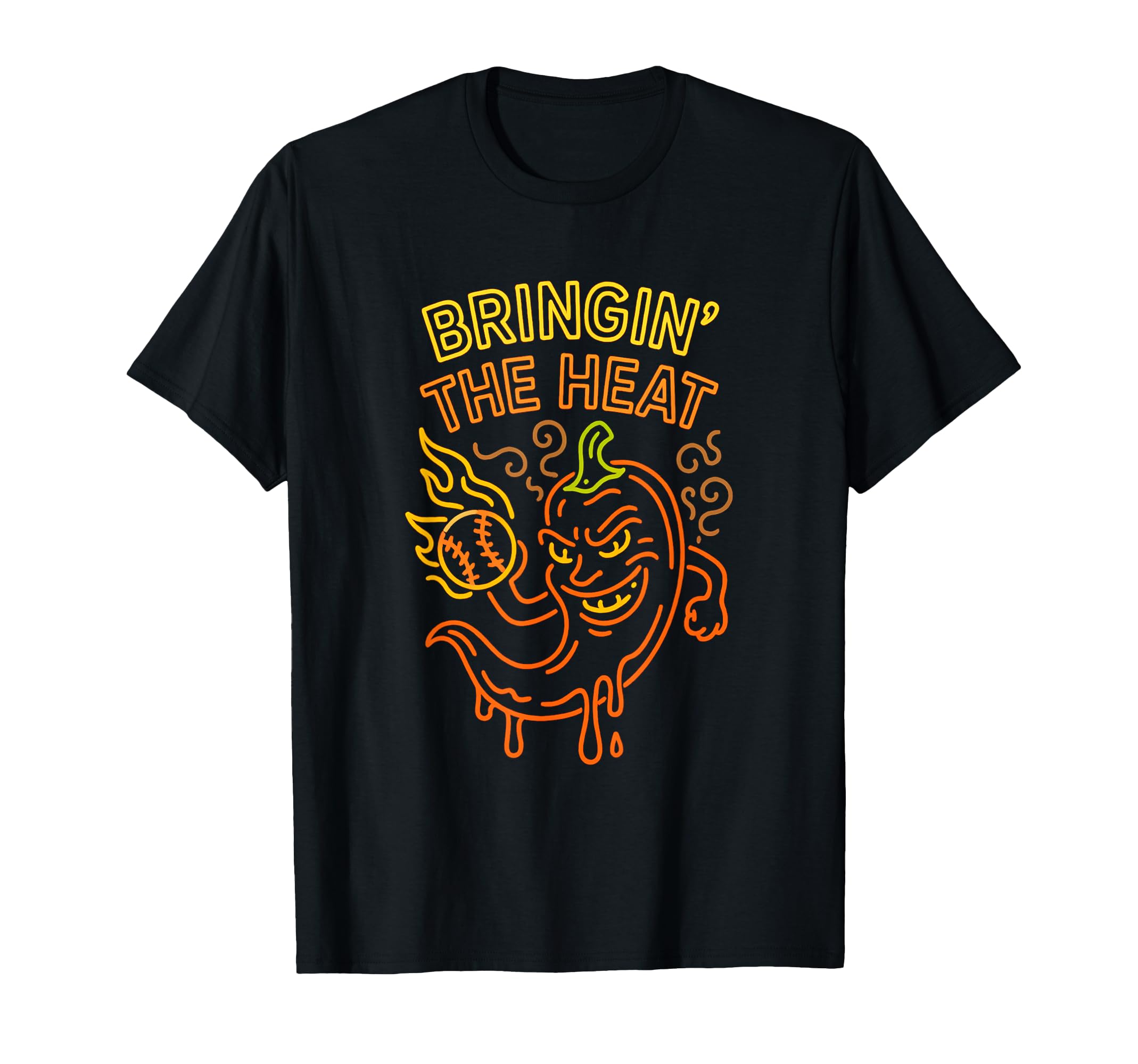 Baseball Pitcher Flame Bringin Heat T-Shirt - Streetwear Style Unisex - T-Shirt, Sweatshirt, Hoodie