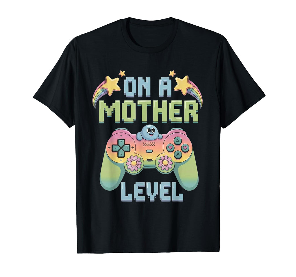 Mother Level Up Gamer Mom Mothers Day T-Shirt - Unique Graphic Unisex - T-Shirt, Sweatshirt, Hoodie