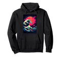 Great Wave Off Kanagawa Glitch Hoodie - Minimalist Print for Adults - T-Shirt, Sweatshirt, Hoodie