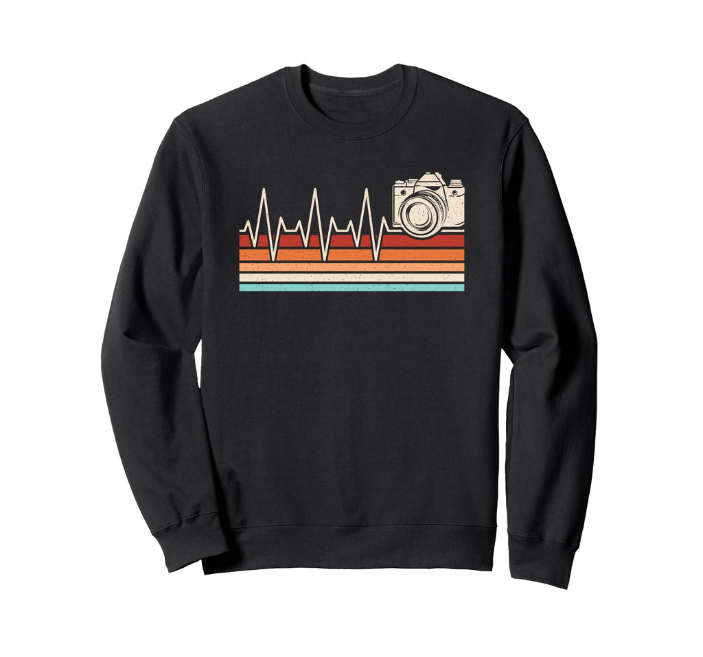 Photography Heartbeat Camera Sweatshirt - Casual Everyday Wear for Adults - T-Shirt, Sweatshirt, Hoodie
