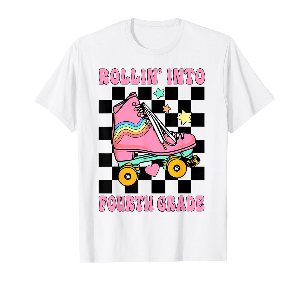 Rolling Into Fourth Grade Roller T-Shirt - Casual Everyday Wear for Adults - T-Shirt, Sweatshirt, Hoodie