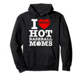 Heart Sport Fan I Love Hot Baseball Moms Hoodie - Minimalist Print Unisex - T-Shirt, Sweatshirt, Hoodie