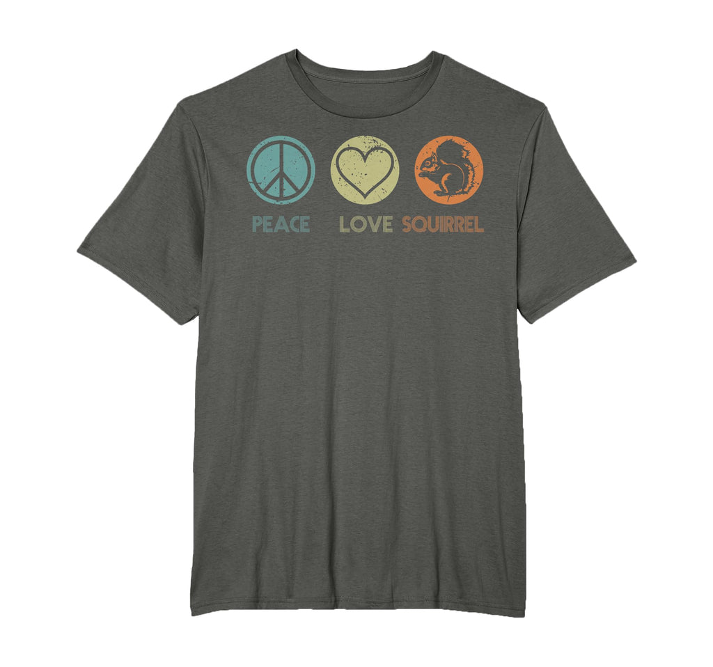Peace Love Squirrel Funny T-Shirt - Casual Everyday Wear for Adults - T-Shirt, Sweatshirt, Hoodie
