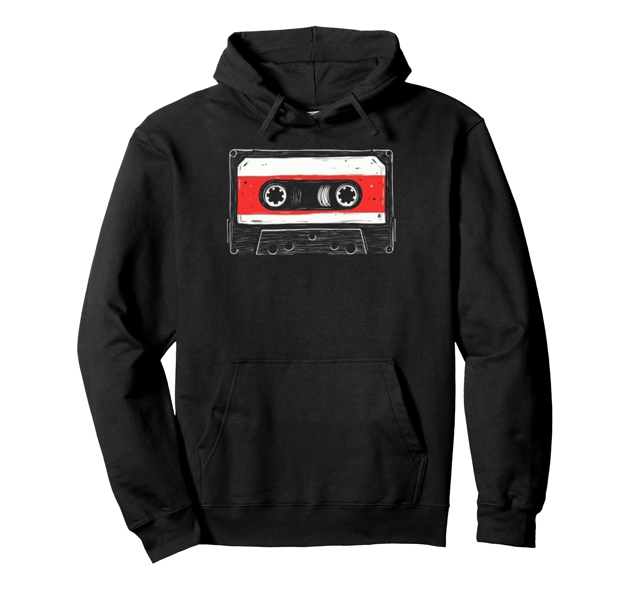 Nostalgic Music Lovers Art Cassette Tape Hoodie - Unique Graphic Unisex - T-Shirt, Sweatshirt, Hoodie