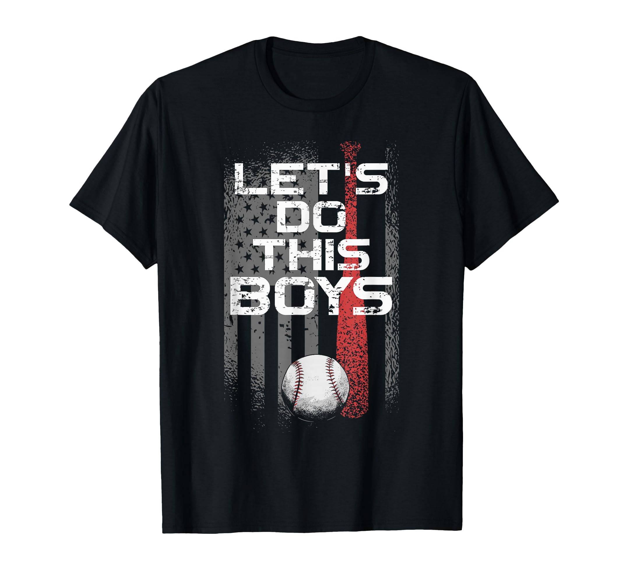 Baseball Fan Batter American Flag Lets T-Shirt - Custom Art Print Unisex - T-Shirt, Sweatshirt, Hoodie