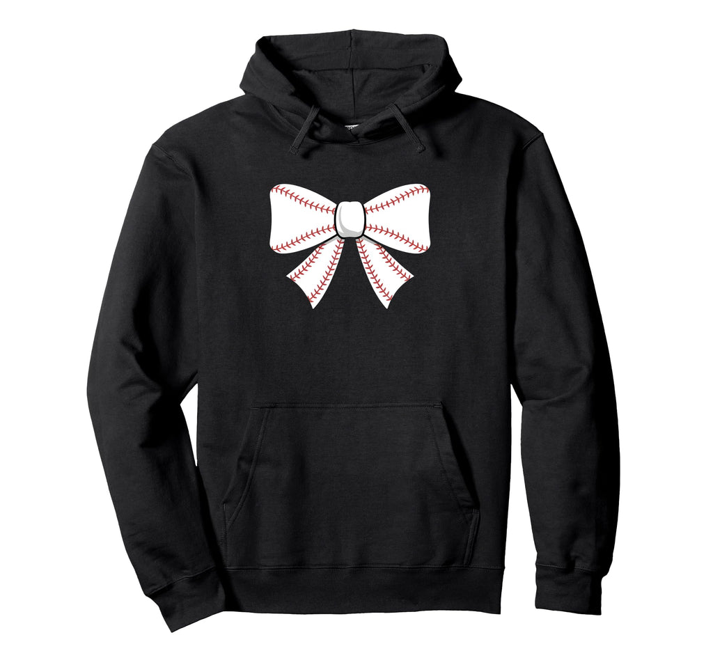Baseball Bow Baseball Mom Mama Hoodie - Aesthetic Graphic for Adults - T-Shirt, Sweatshirt, Hoodie
